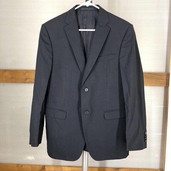 Z Zegna Drop 7 100% Wool Navy Check Trim Fit Blazer Jacket  ITA 48C =‎ US 38S - Picture 3 of 15